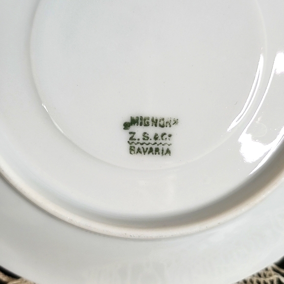 👉*VINTAGE* MIGNON Z.S. CO BAVARIA PURPLE FRUIT ROYAL VIENNA TEACUP & SAUCER - Picture 8 of 10